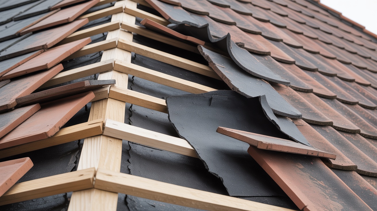 Professional roof repair work